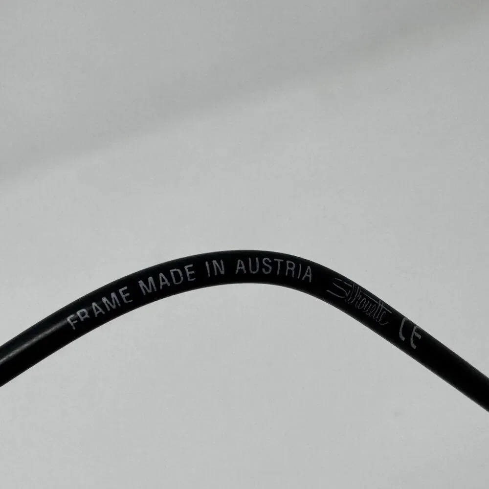 Silhouette 7534 50 6082 Black Rimless Eyeglass Frames 50-17-135 Made in Austria